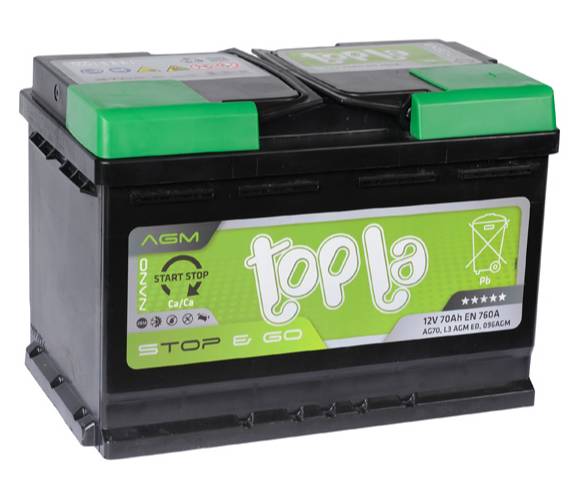 Аккумулятор автомобильный TOPLA AGM 70 Ач о.п. 760А